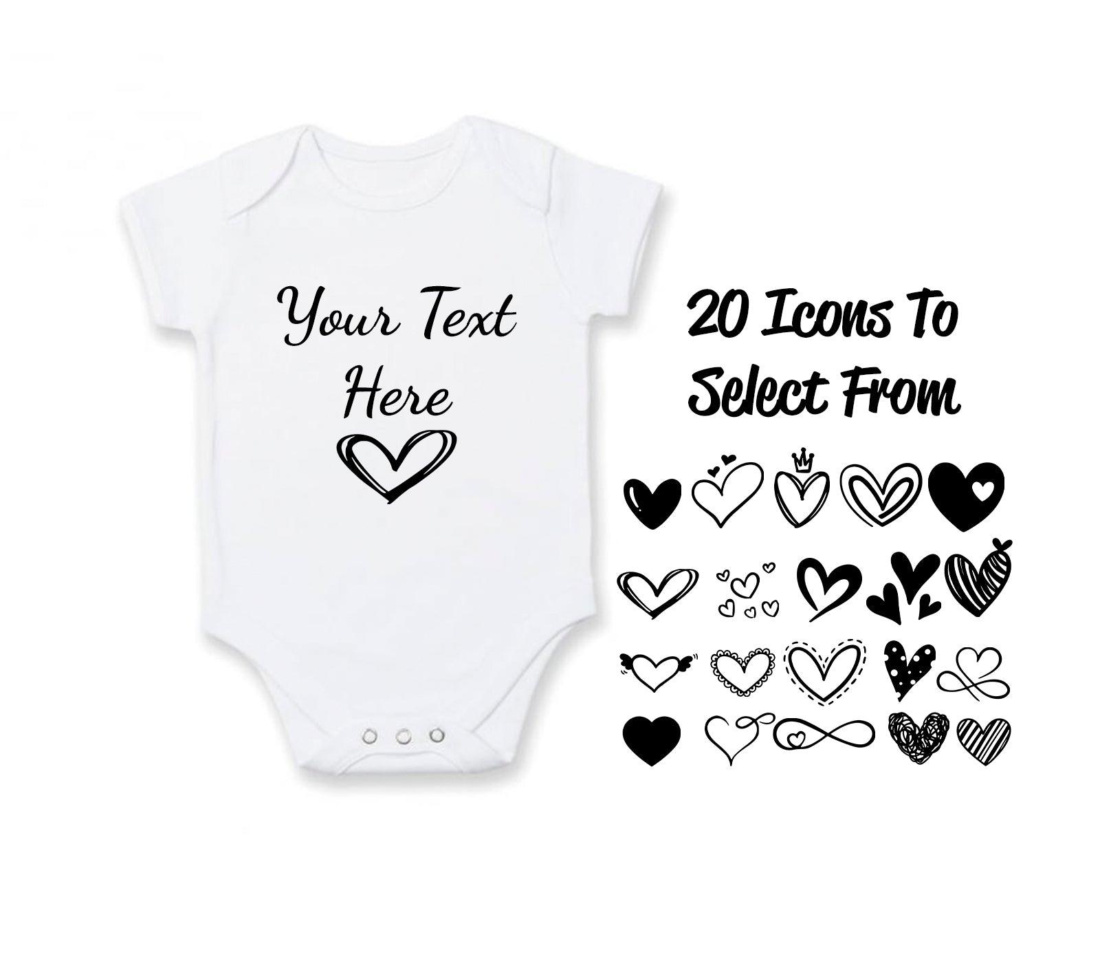 Heart Icons Short or Long Sleeve Baby Vests - Smoochie