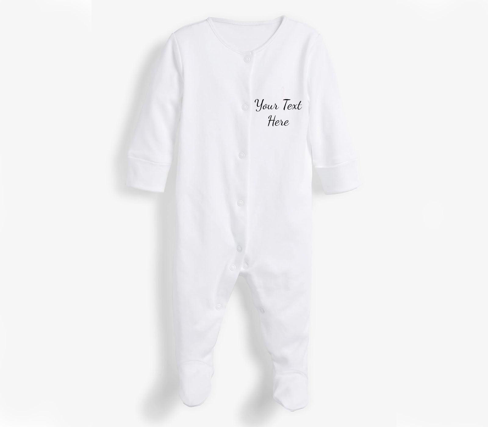 Soft White Closed Leg Baby Sleepsuit - Smoochie