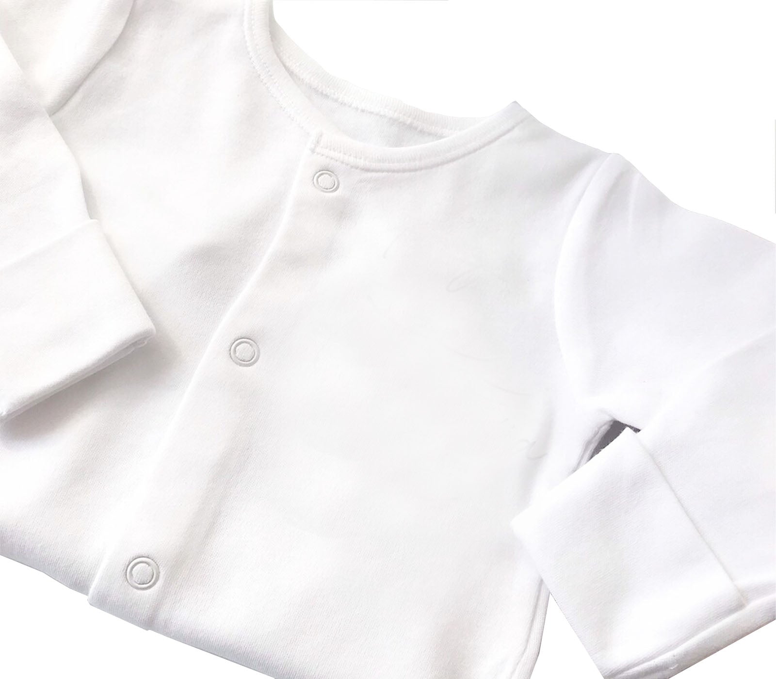 White Closed Leg Baby Sleepsuit