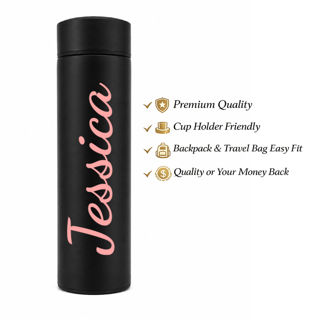 Personalised 500ml Insulated Water Bottle | Laser Engraved & Full Colour Printed
