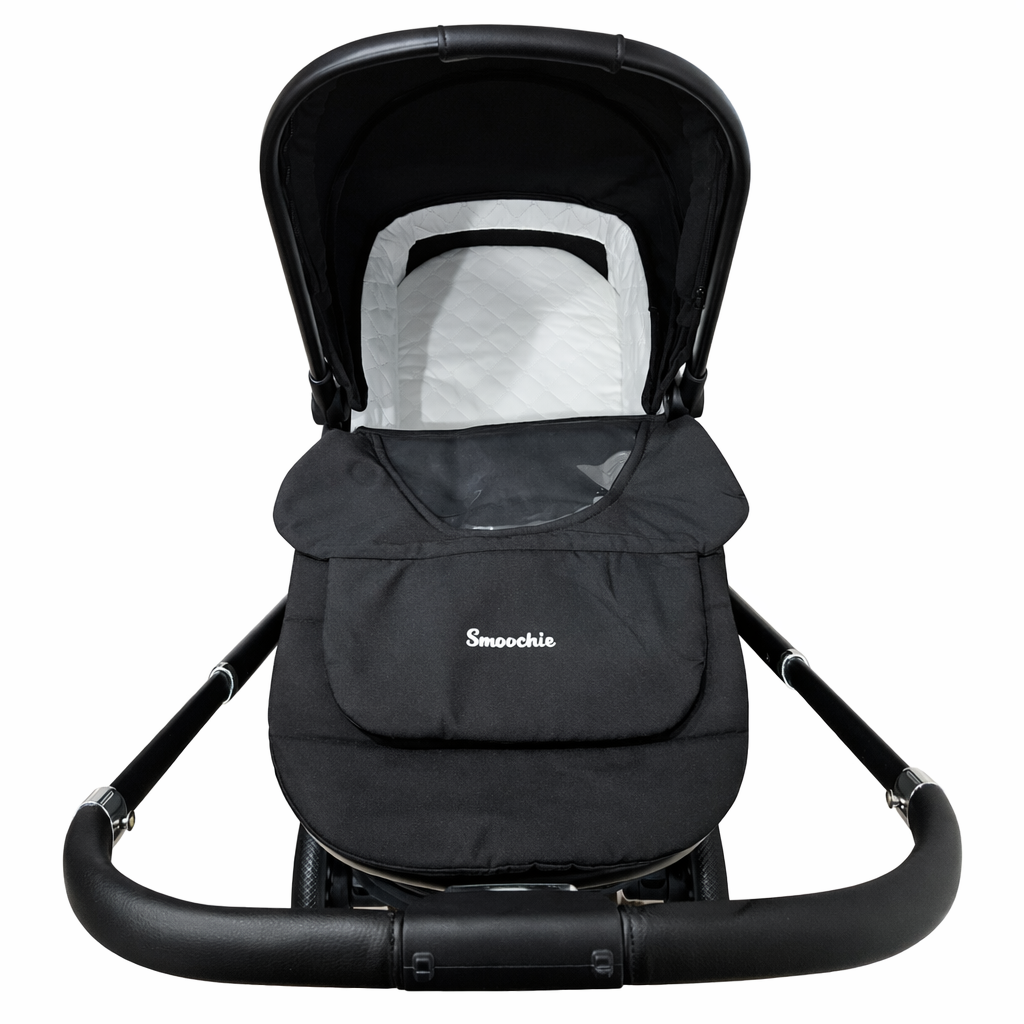 Black baby stroller with canopy 