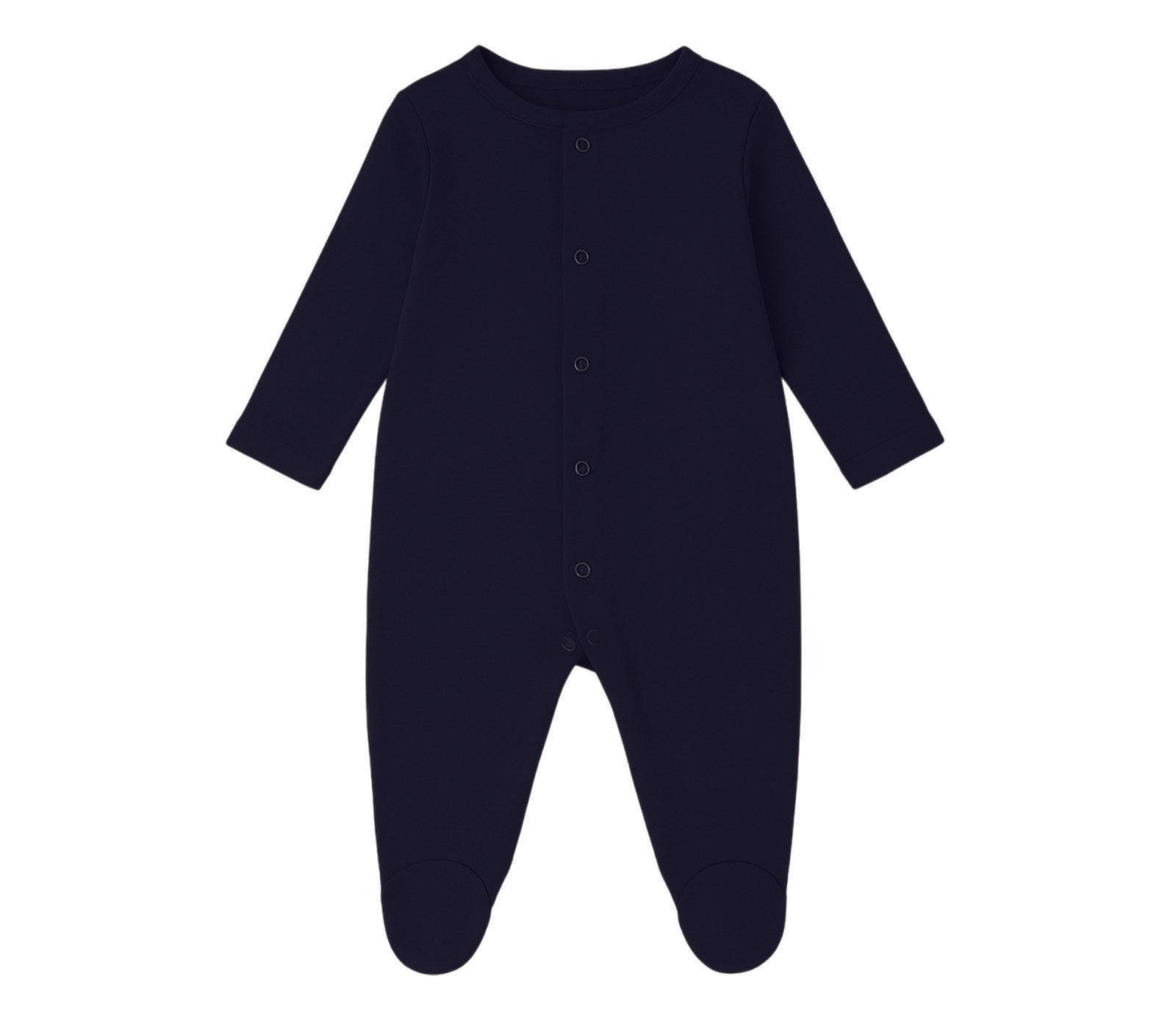 Keep your little one warm and comfortable with this black footed baby sleepsuit, designed for newborns up to 24 months. Made from soft, breathable organic cotton, this cosy one-piece pyjama ensures a snug fit for restful sleep.