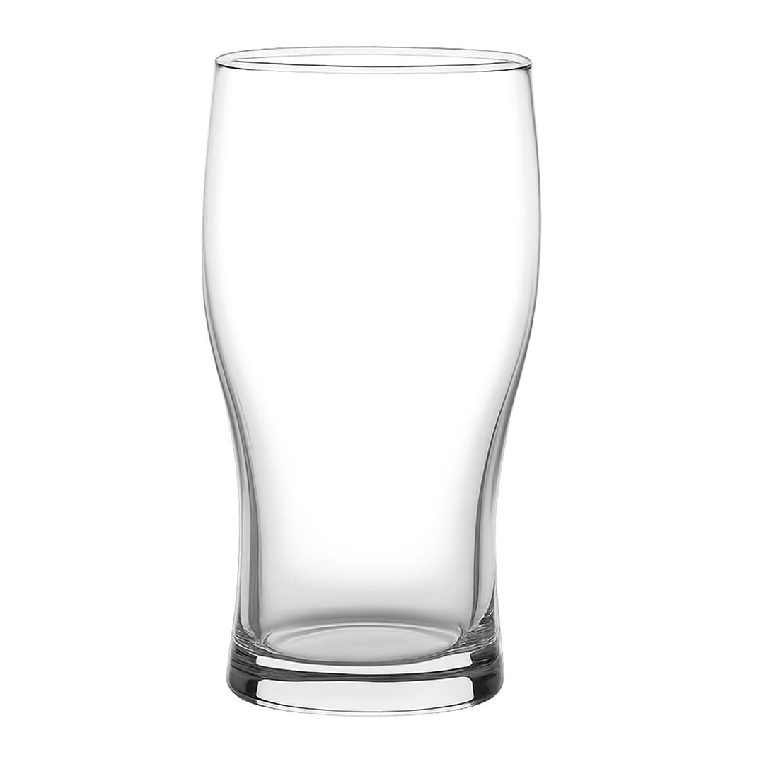 Empty pint glass ready for custom design, ideal for adding your own text, logo, or photo for a personalised touch.