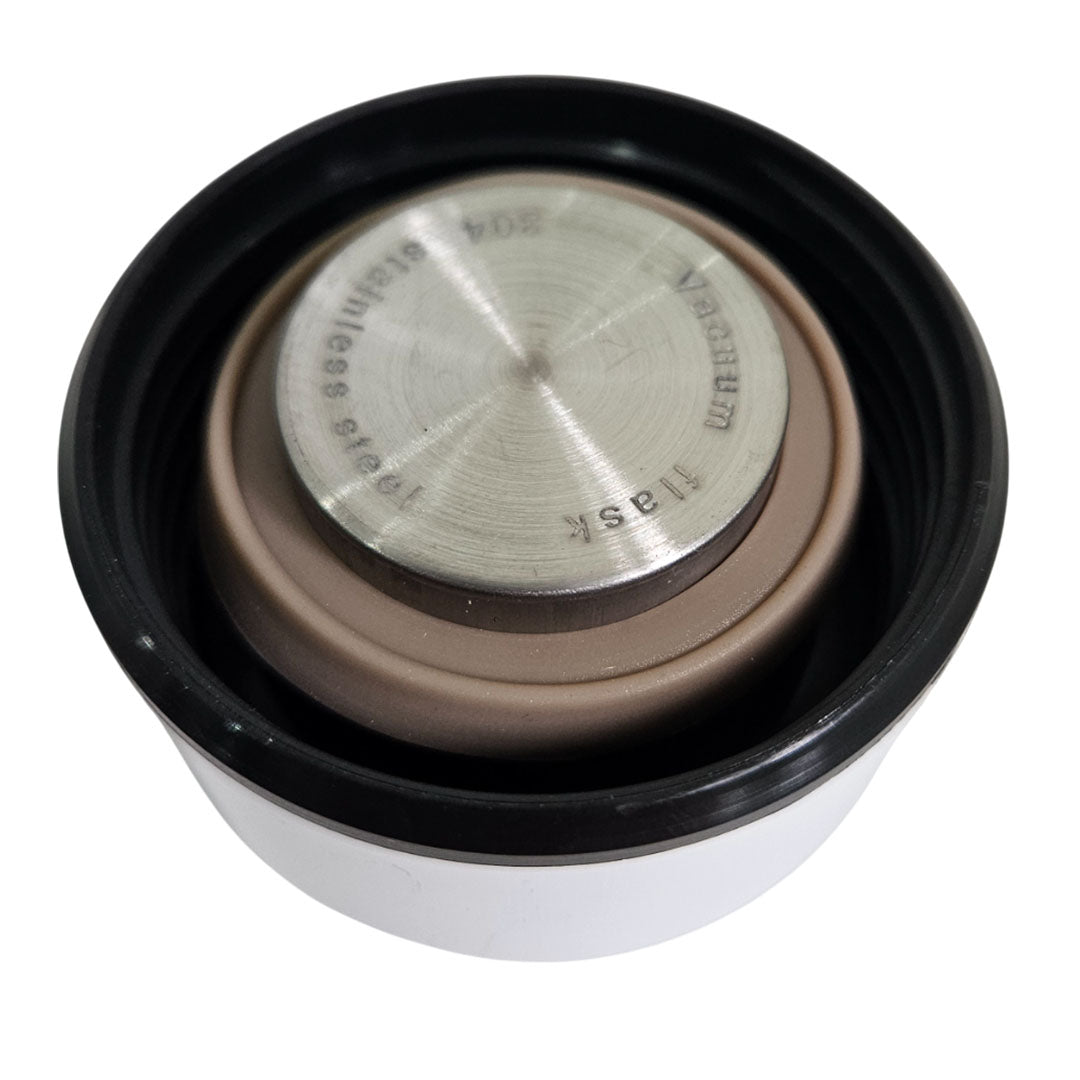 Mechanical component with metallic and black parts on a white background