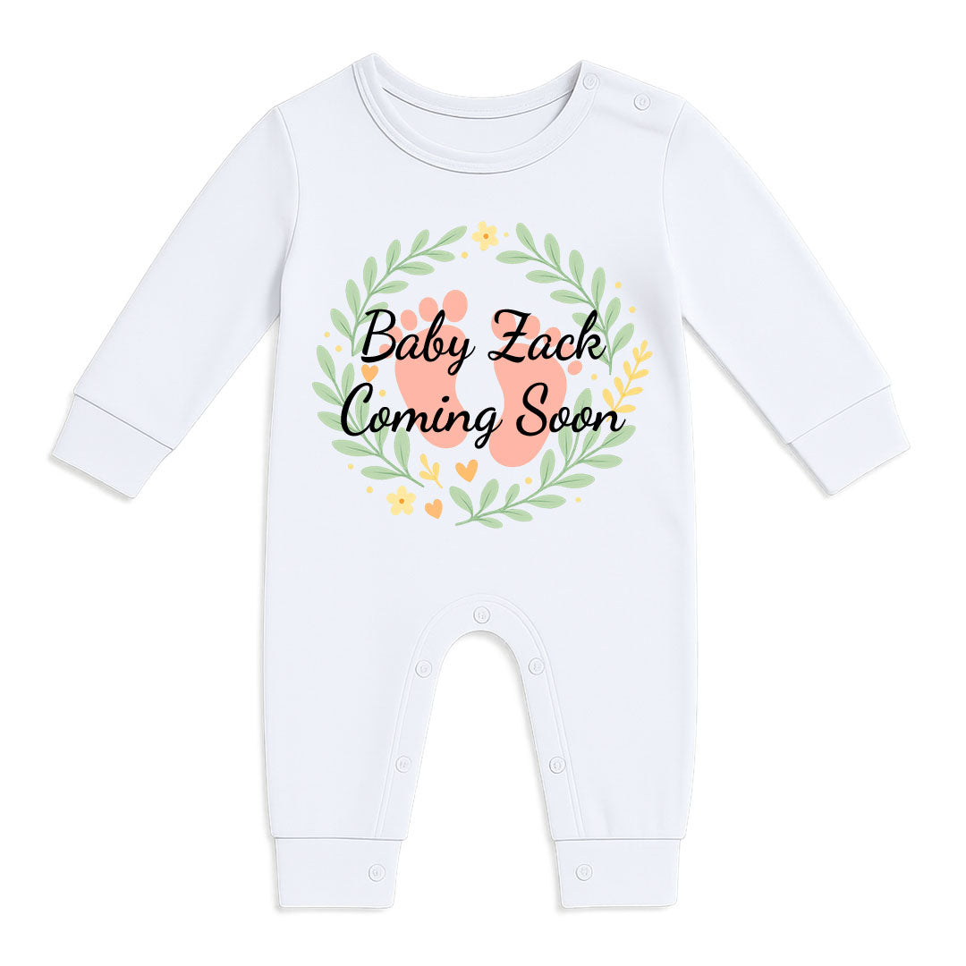 Personalised Baby Vest Babygrow Bodysuit Sleepsuit Romper – Baby Feet Name Message – Newborn to 24 Months Gif