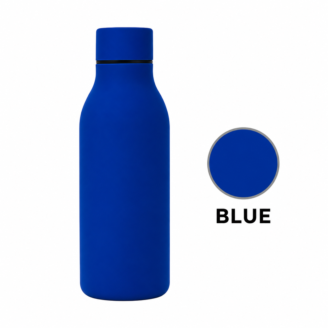 Durable blue coloured bottle available to personalise by laser engraving or full coloured print