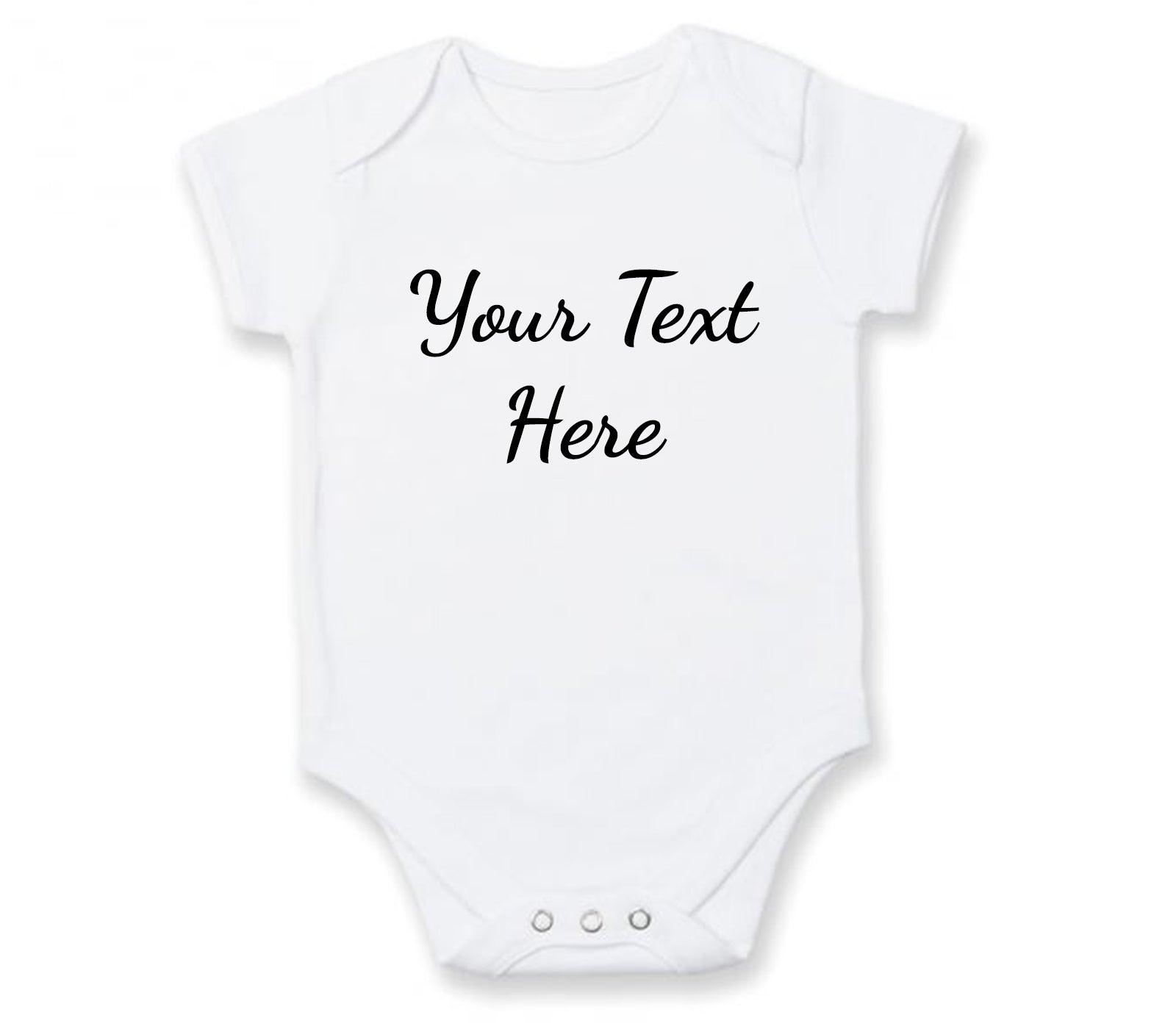 Short or Long Sleeve Baby Vests Just Text