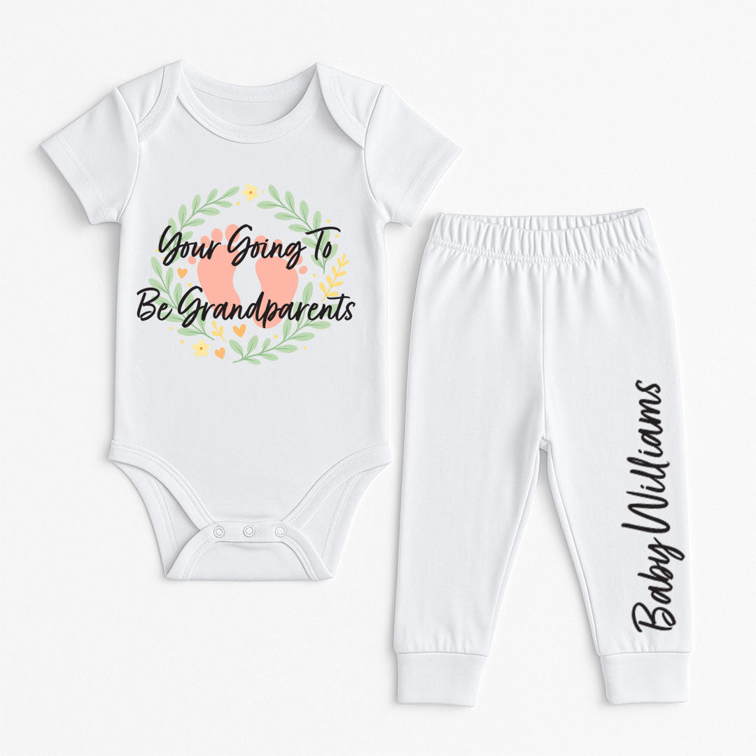 Personalised Baby Vest Babygrow Bodysuit - Cute Baby Feet Application Name Message - Newborn To 24 Months Gift