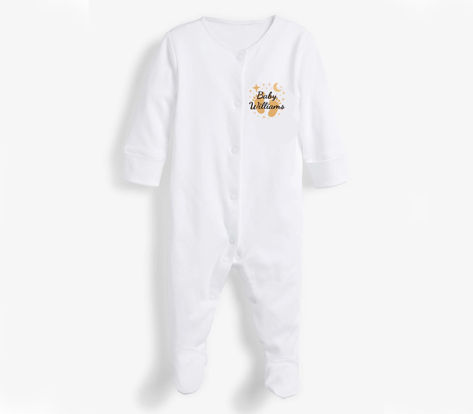 Personalised Baby Vest Babygrow Bodysuit Sleepsuit Romper – Baby Feet Name Message – Newborn to 24 Months Gif