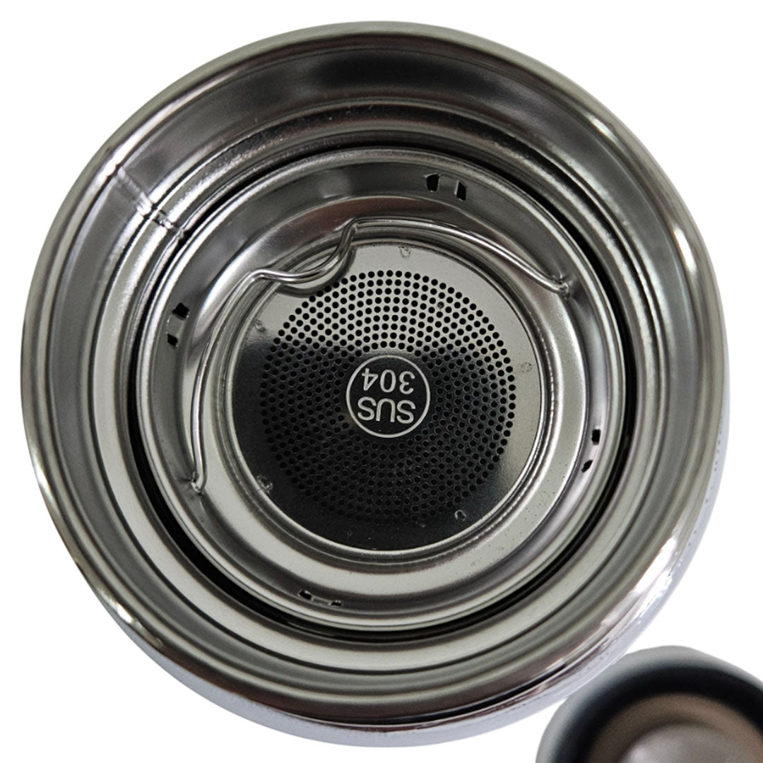 Stainless steel container with a black interior and 'SUS 304' marking on a white background
