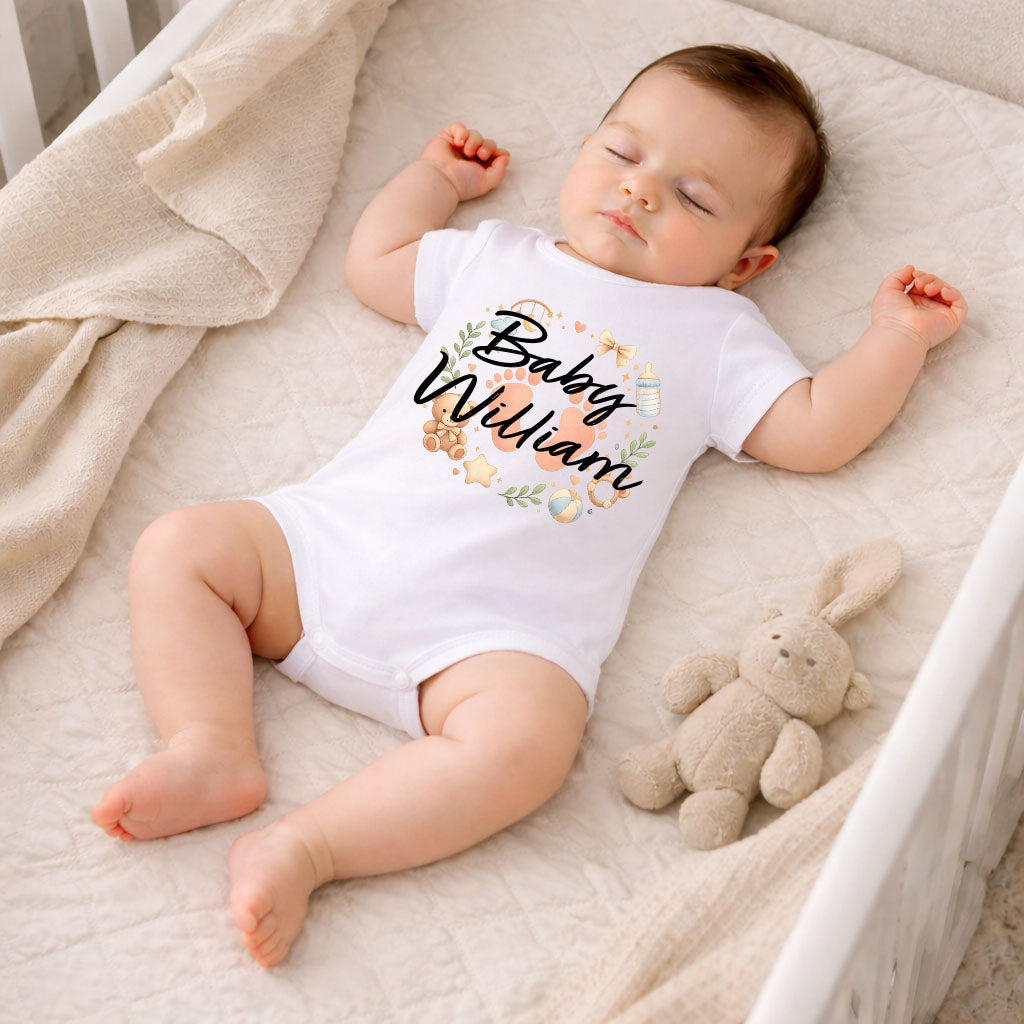 Personalised Baby Vest Babygrow Bodysuit - Cute Baby Feet Application Name Message - Newborn To 24 Months Gift