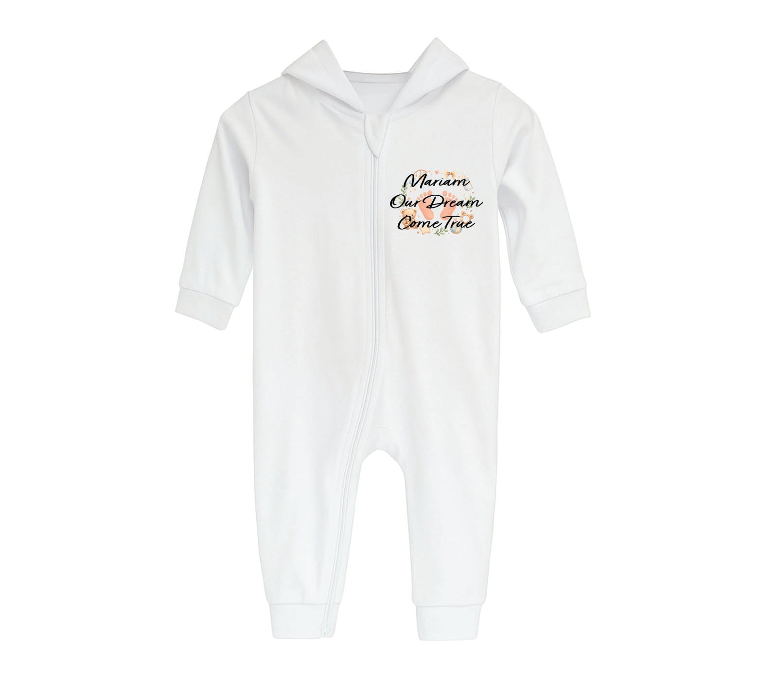 Personalised Baby Vest Babygrow Bodysuit Sleepsuit Romper – Baby Feet Name Message – Newborn to 24 Months Gif