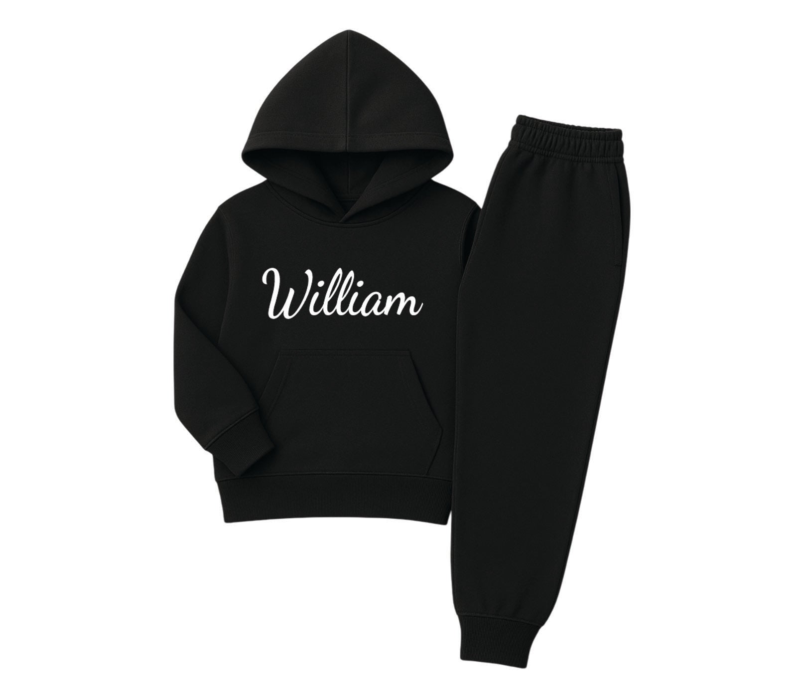 Casual black sweatsuit outfit for babies and toddlers – ideal for playtime, daycare, or travel comfort.