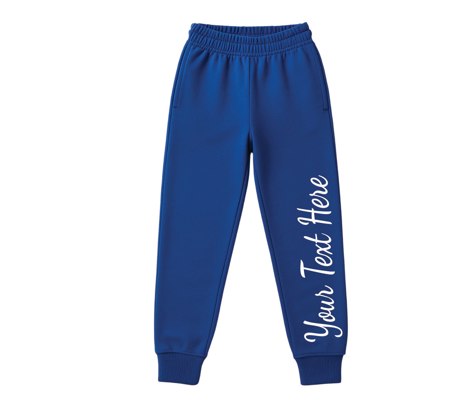 Personalized blue tracksuit with custom name print, perfect for casual wear, sports, or loungewear