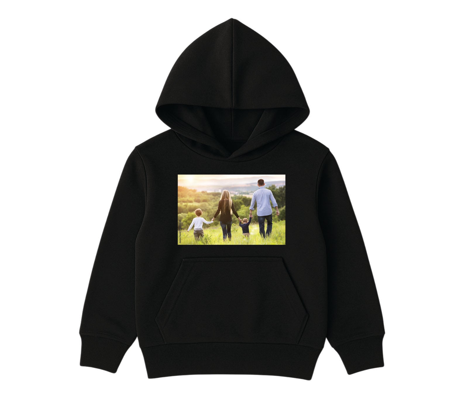 Unisex two-piece black tracksuit set for boys and girls aged 1–6 – soft cotton blend with flexible waistband and hoodie.