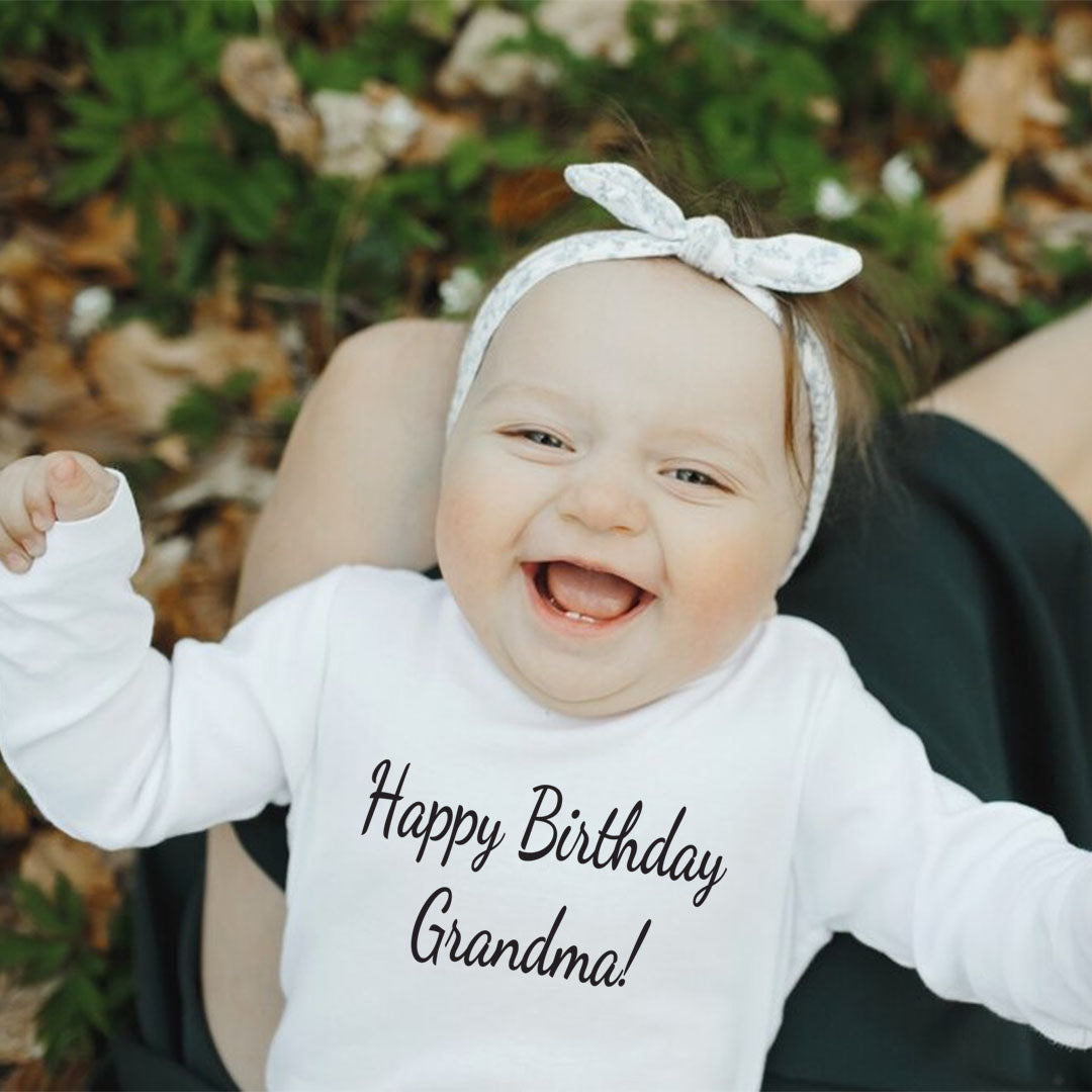 
White personalised baby vest and matching pants sold as a set – ideal for custom baby gift with name or special message.
