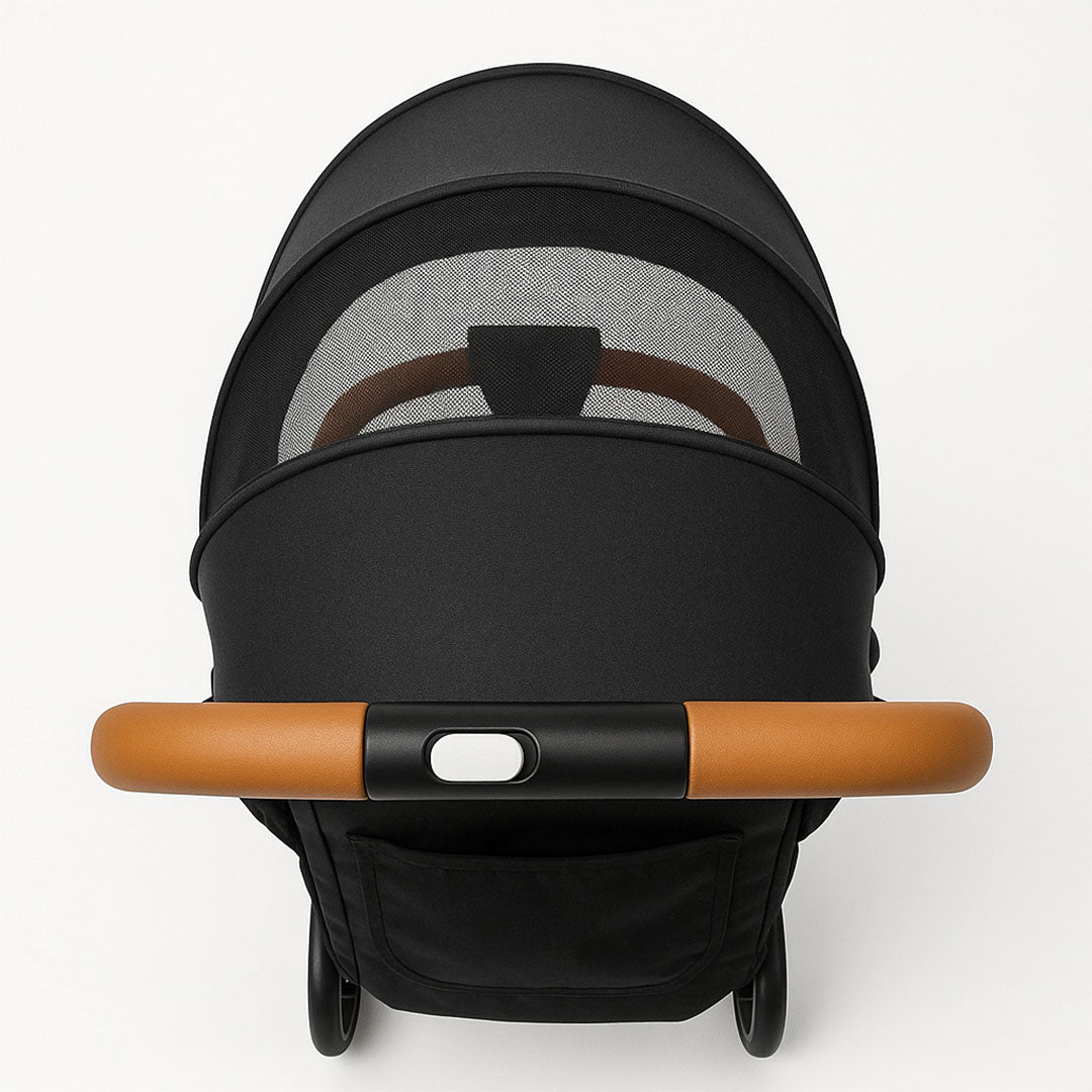 Baby travel system showing infant car seat securely attached to stroller frame – convertible stroller for newborns.
