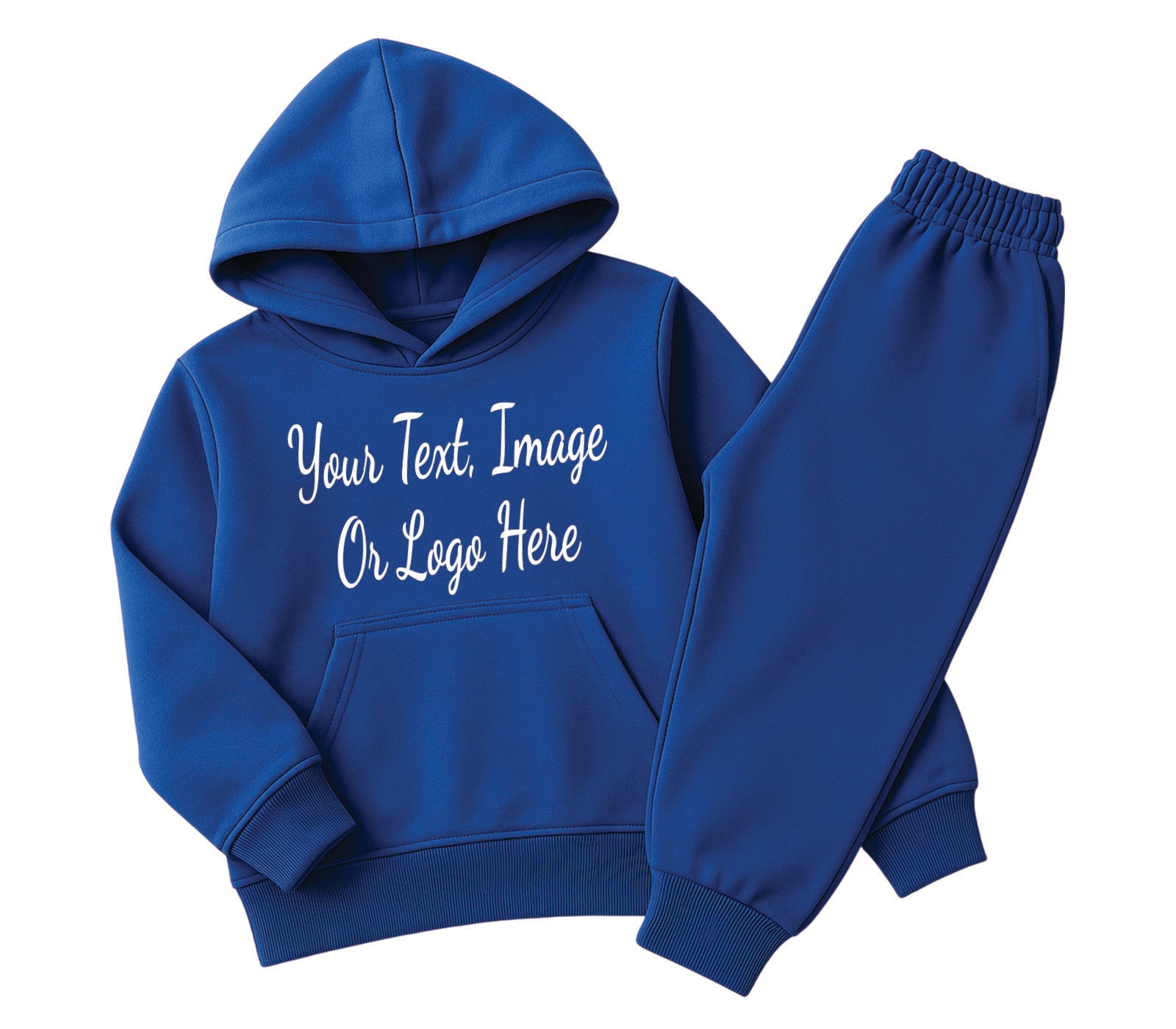 Stylish unisex personalized tracksuit in blue, customized with name or design for a unique outfit