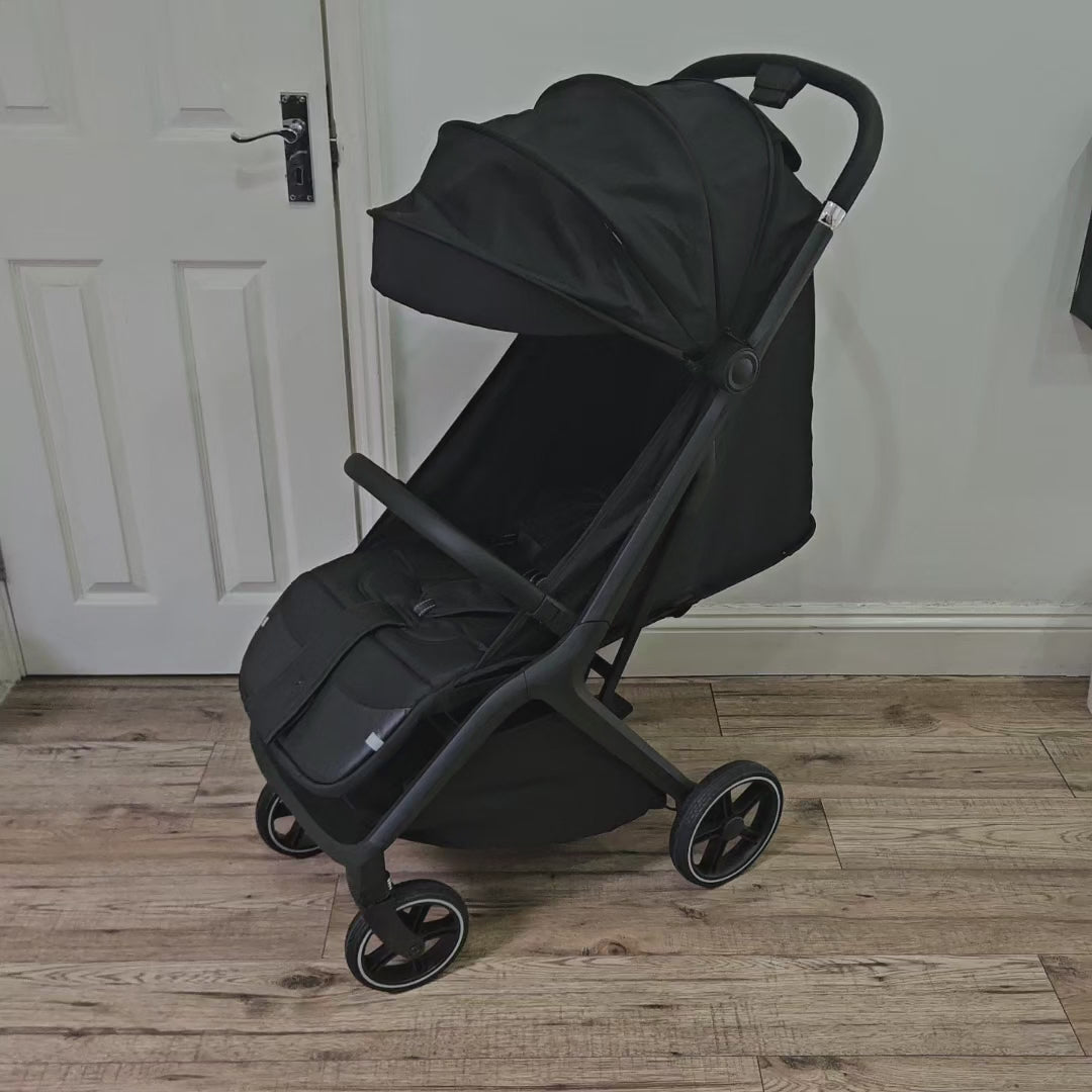 All angle shots of compact baby stroller giving a dynamic view. 
