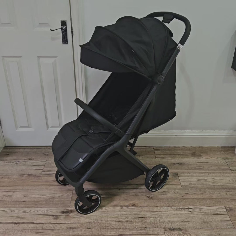 All angle shots of compact baby stroller giving a dynamic view. 