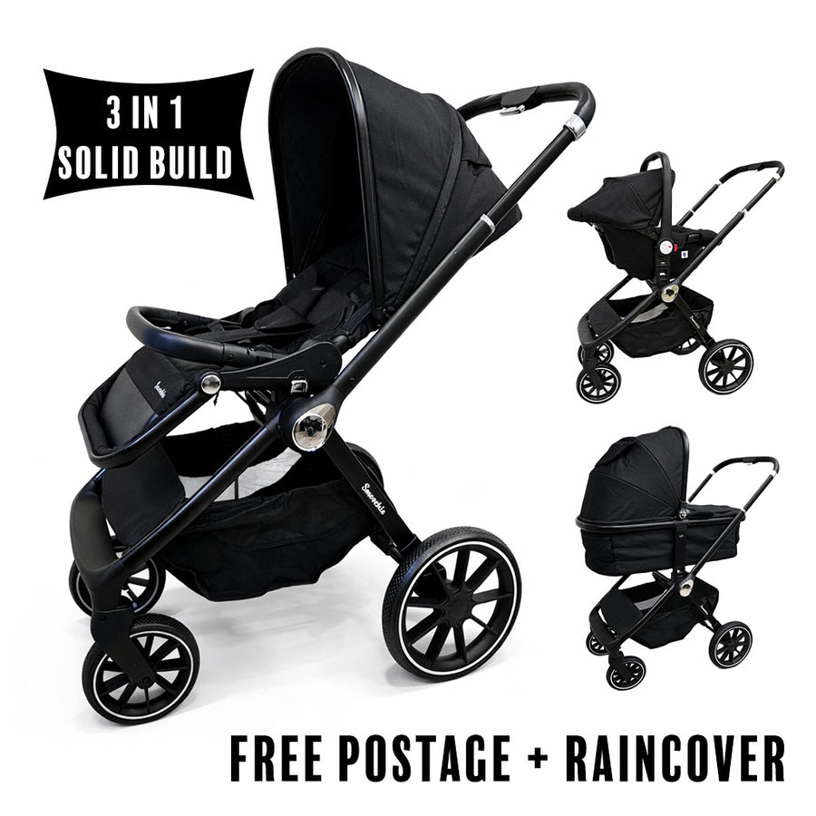 Video of 3 in one baby stroller in action