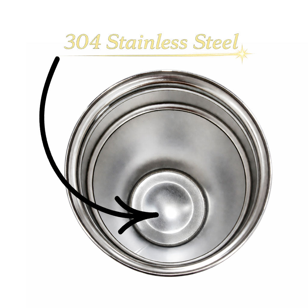 304 stainless steel insulated travel mug interior showing durable double wall design for hot and cold drinks