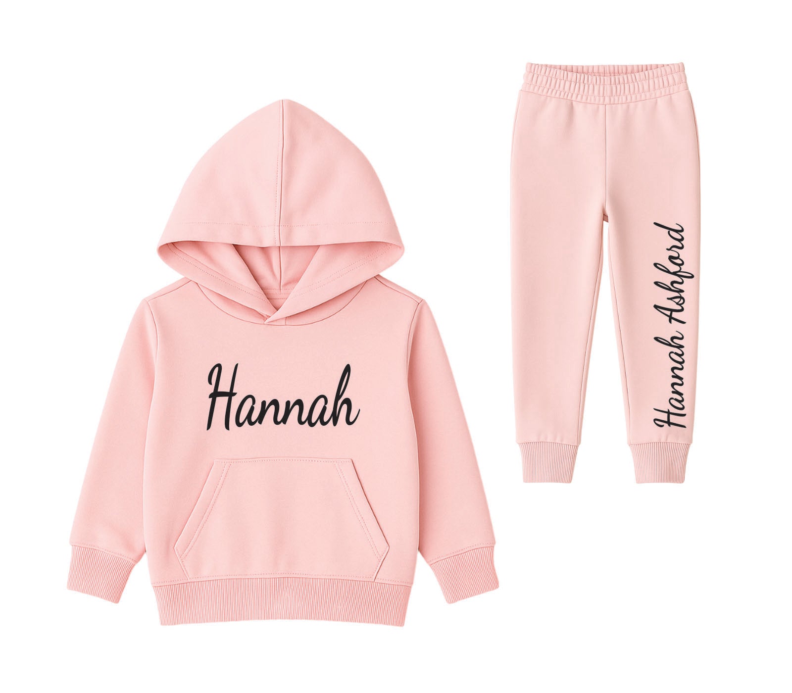 Two-piece pink tracksuit set for toddlers with hoodie and jogger pants, made from soft cotton blend for girls aged 1 to 6—perfect for active kids.