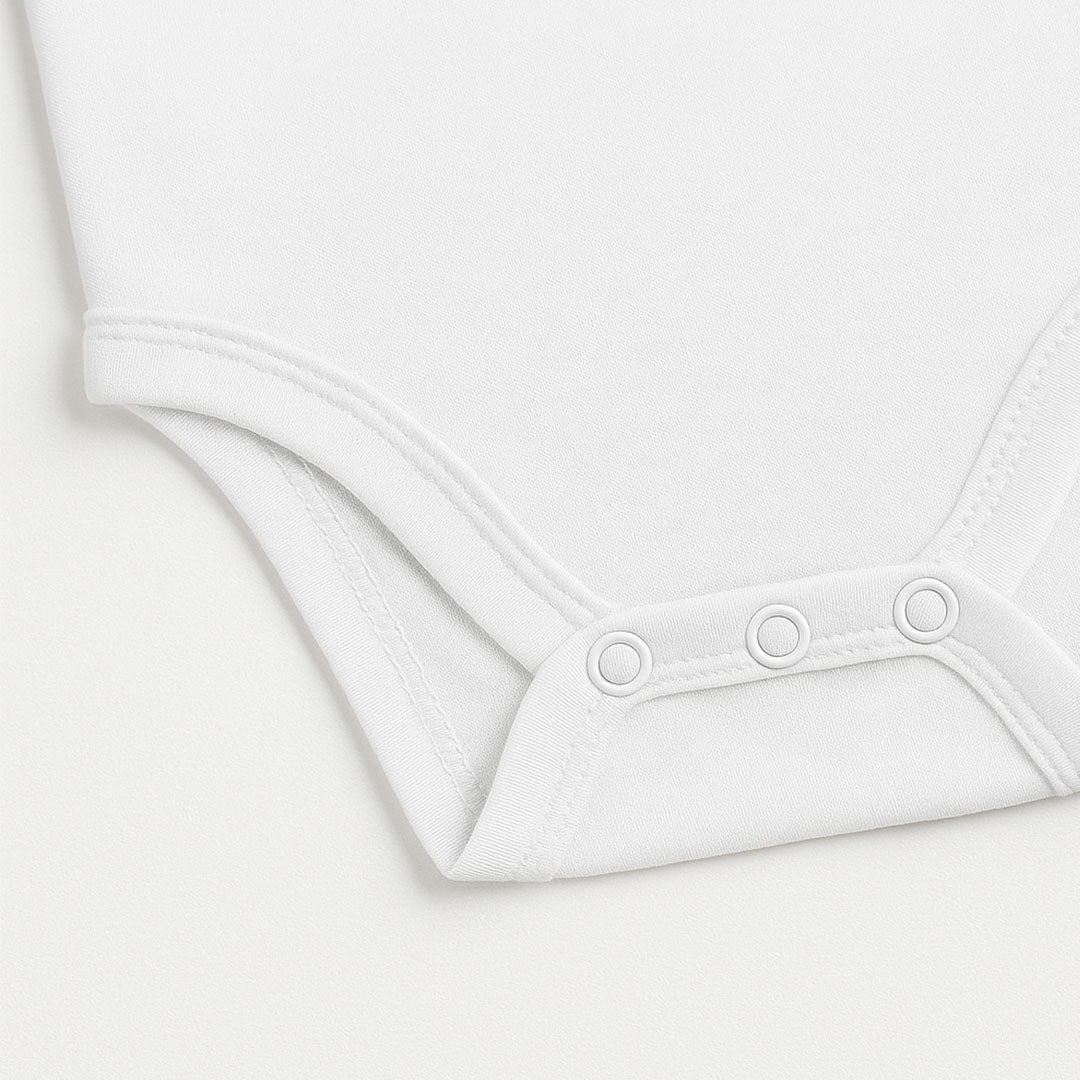 Unique baby gift idea – personalised white vest with optional pants, perfect for new arrivals or special occasions.